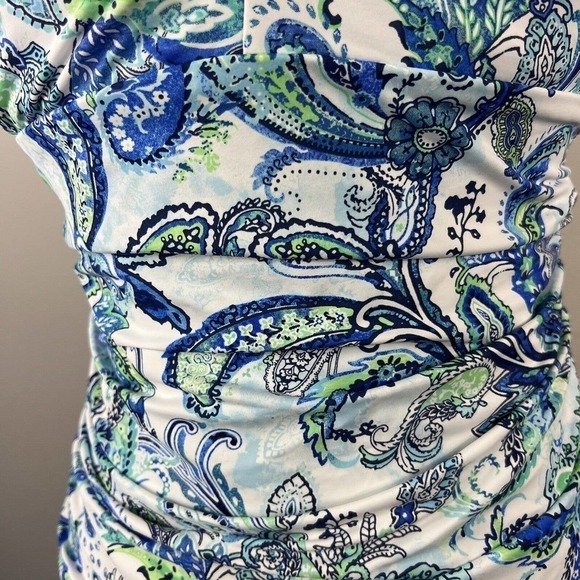 Lauren Ralph Lauren Fiesta PaisleyTwist Bandeau One Piece Swimsuit 16 - Picture 6 of 16